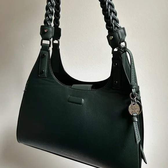 Calvin Klein Boho Dark Green Satchel - Picture 9 of 9